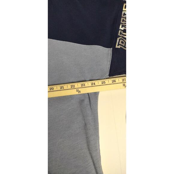 PINK Women’s Top Size Large Blue Colorblock Long Sleeve Pullover Round Neck Logo - Picture 3 of 7